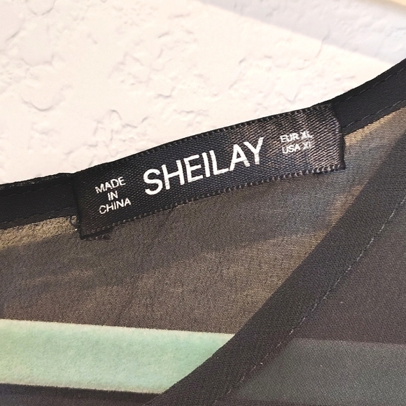 Sheilay Black and White Contemporary Print Dress - Picture 3 of 3